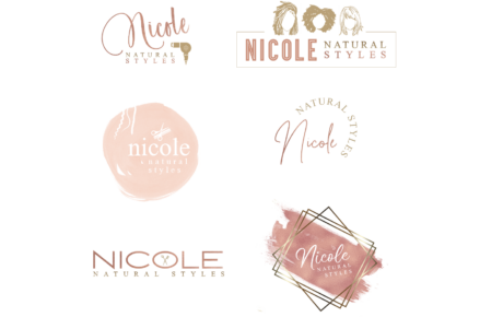 Nicole Natural Styles Logos | Stylist Logo | Hair Salon Logo | Hairdresser Logo Design | Hair Stylist Logo Design